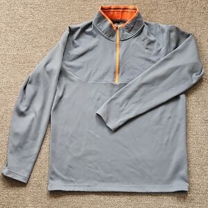 Nike Golf Gray Quarter-Zip Pullover with Orange Accents